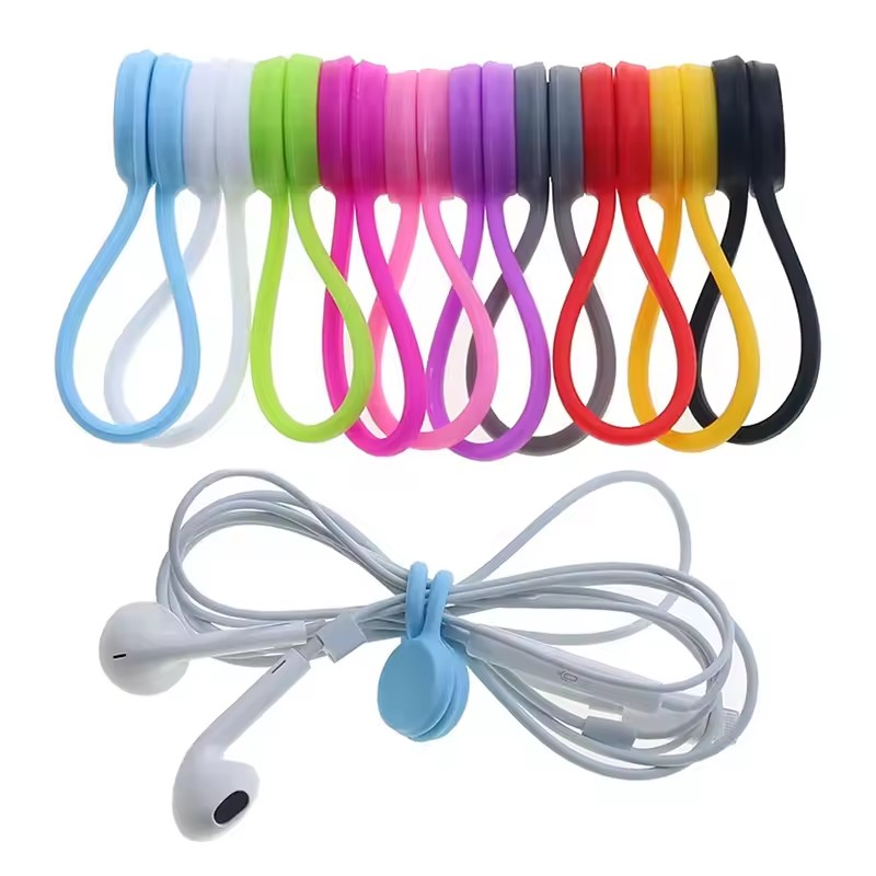 Cable Organizer - Abraçadeiras de Cabo Magnéticas de Silicone,