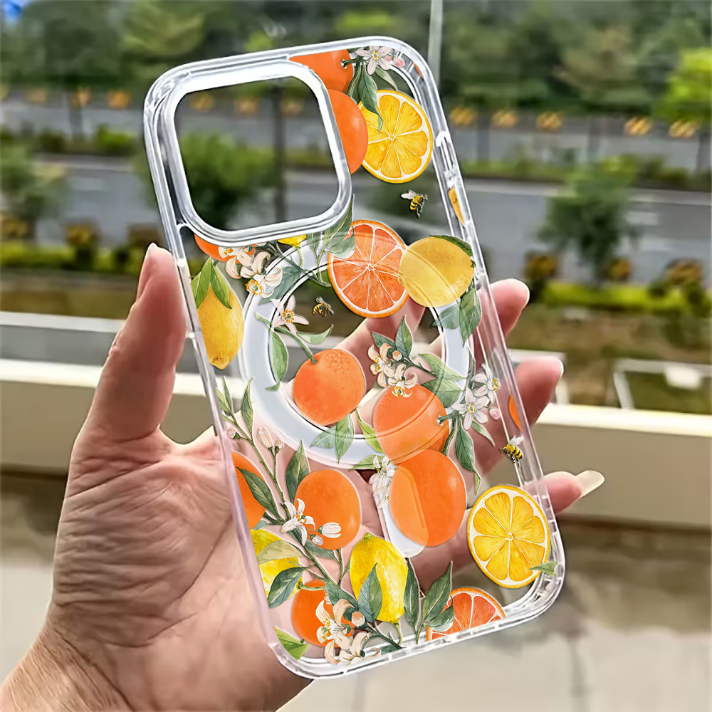 Wireless Charger - Capa Transparente de Limão de Verão