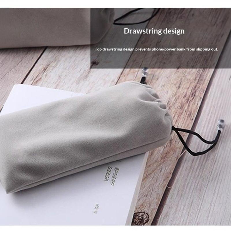 1 unidade de bolsa de veludo m - Power Bank avaliação e preço