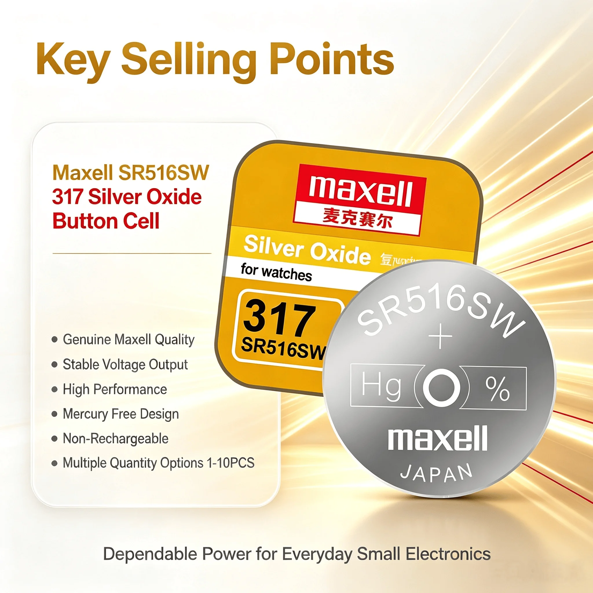 Maxell SR516SW 317 Pilha de Óx - Electronics And Gadgets Ce avaliação e preço