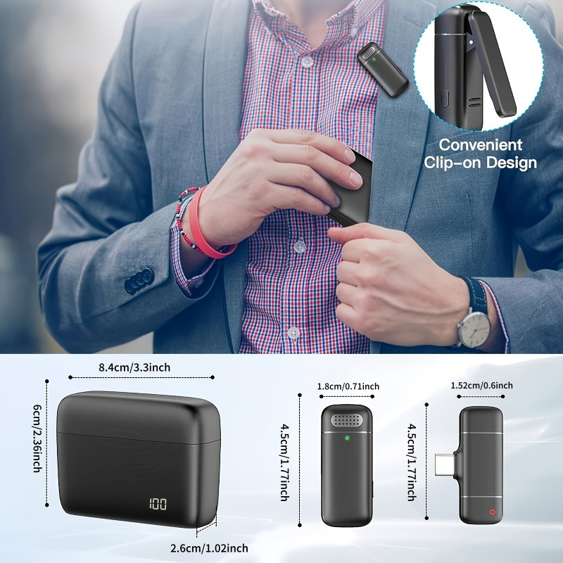Microfone de lapela sem fios c - Usb Charger avaliação e preço